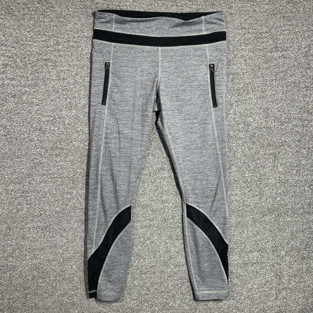 Lululemon Leggings Womens 8 Speed Up Tight Grey Space Dye‎ Mesh Panel Running